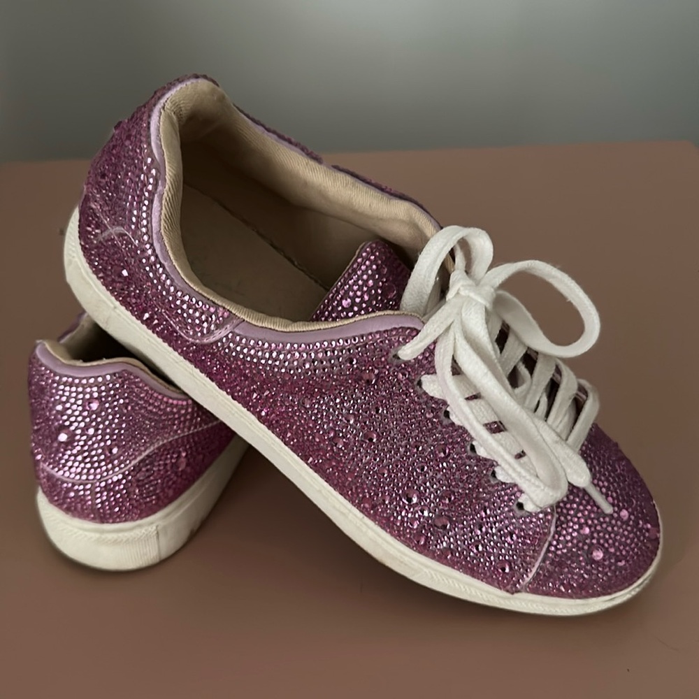 Rhinestone girls sneakers